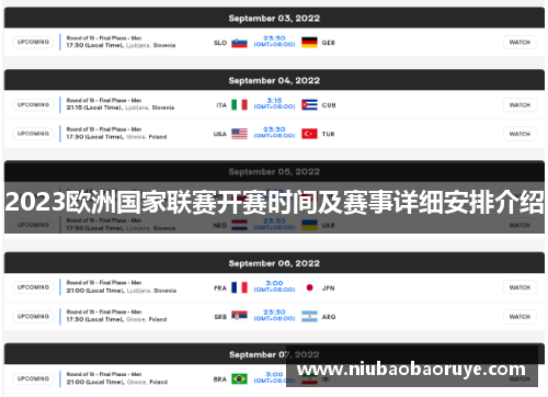 2023欧洲国家联赛开赛时间及赛事详细安排介绍 2023欧洲国家联赛开赛时间及赛事详细安排介绍